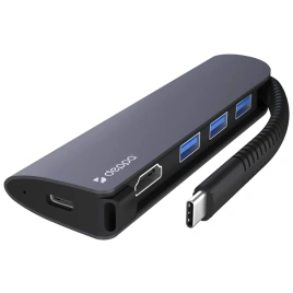 Хаб Deppa USB-C 5 в 1 (73125) Space Gray