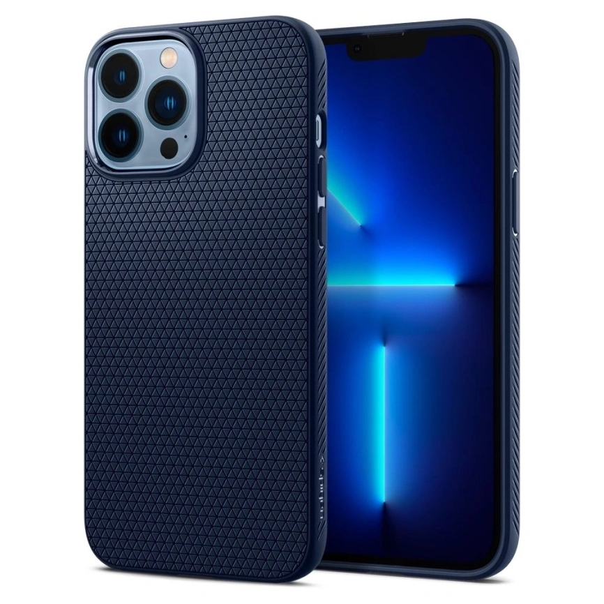 Чехол Spigen Liquid Air для iPhone 13 Pro Max (ACS03202) Navy Blue фото 9