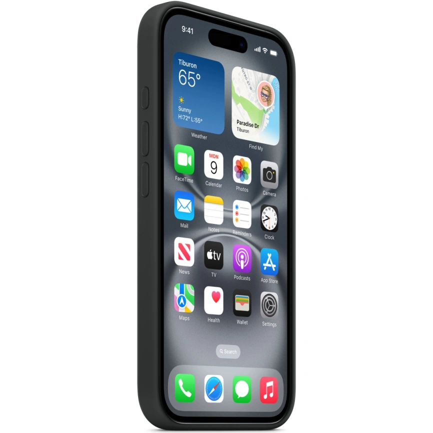 Чехол Apple Silicone Case with MagSafe для iPhone 16 Black фото 2
