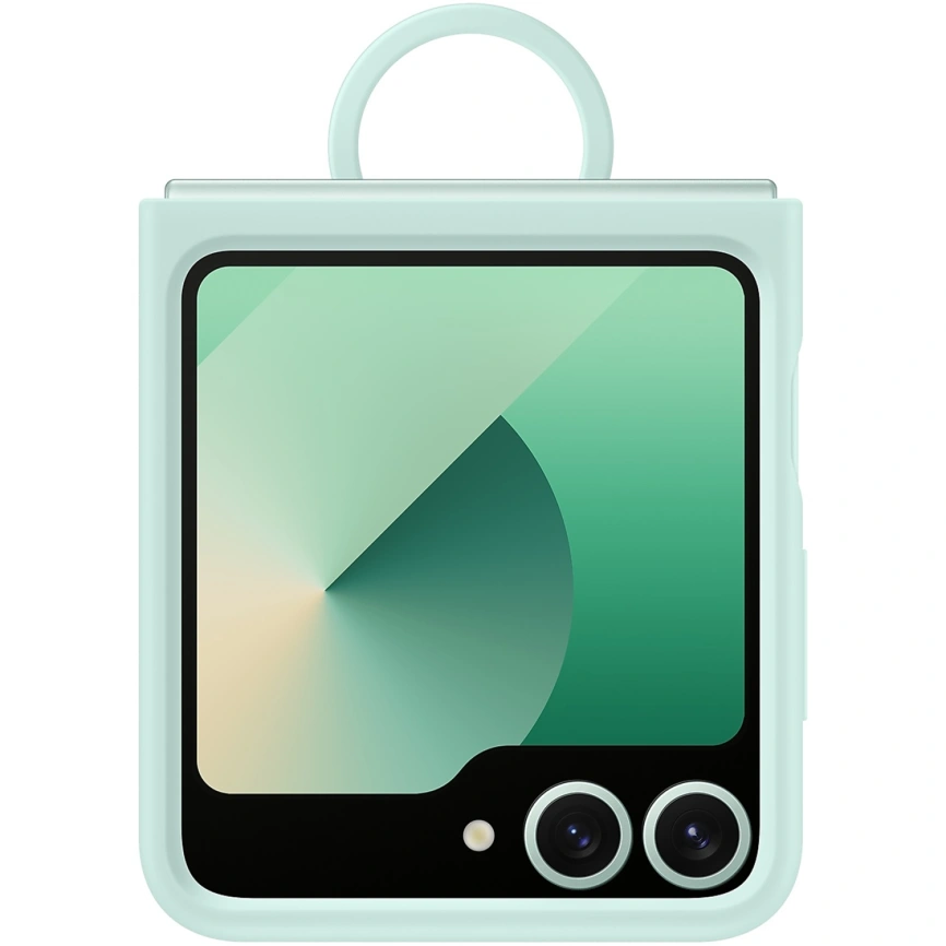 Чехол Samsung Silicone Case with Ring для Galaxy Z Flip6 Mint Green фото 3