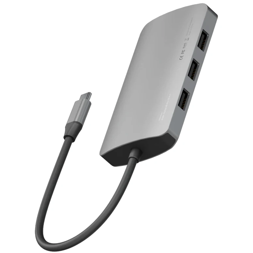 Адаптер EnergEA AluHub HD Pro 2 (8in1) Space Gray фото 3