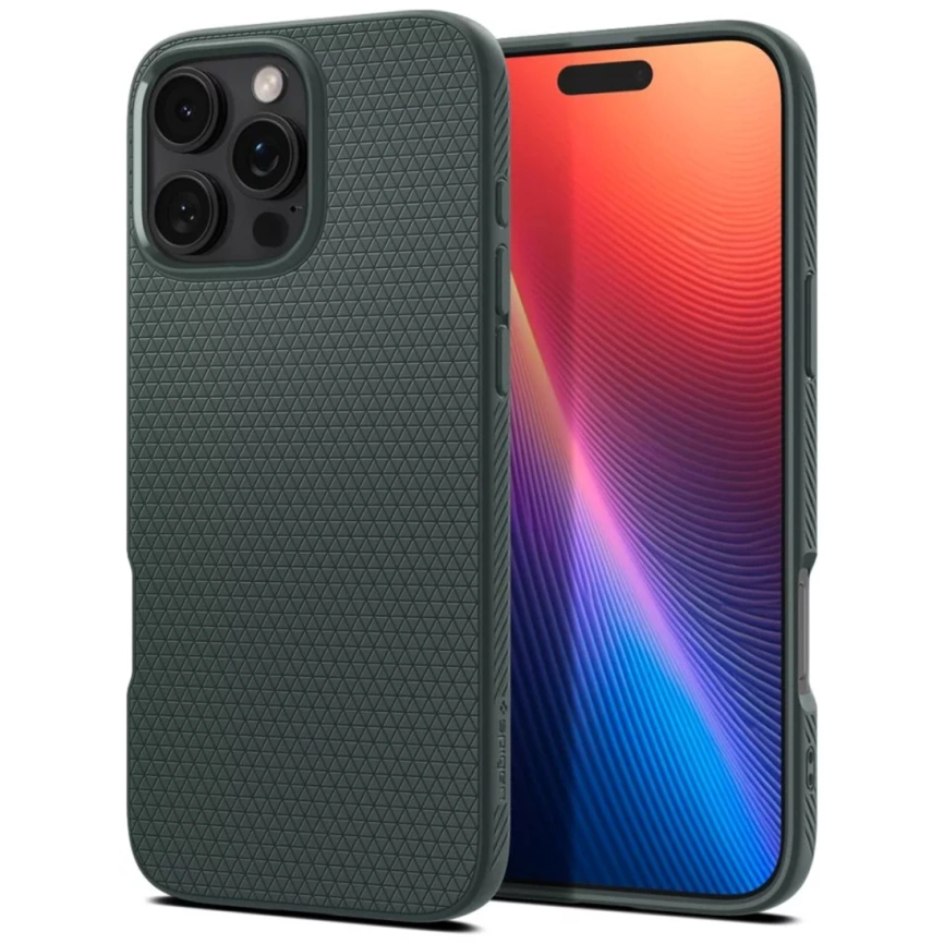 Чехол Spigen Liquid Air для iPhone 16 Pro Max (ACS07990) Abyss Green фото 1